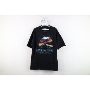 Retro Y2K Mens XL Faded Spell Out Dark Side of the Moon Pink Floyd Band T-Shirt